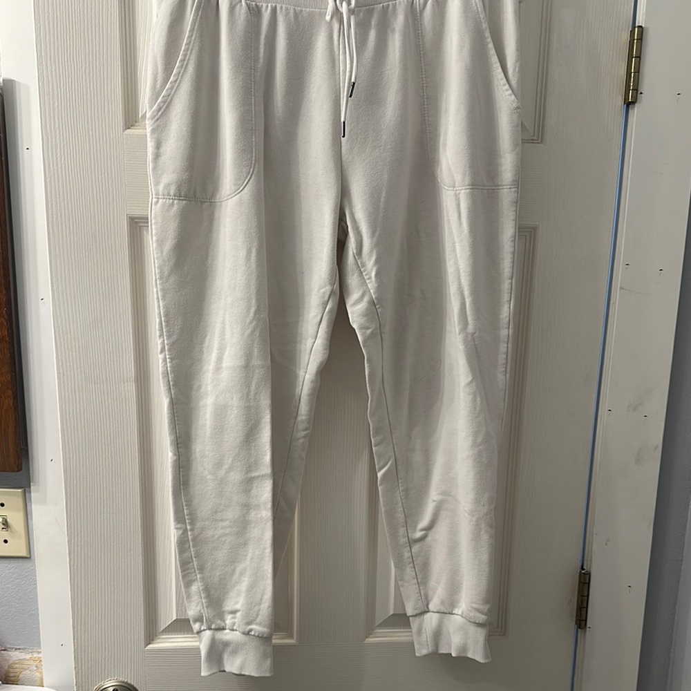 Womens White Sweats Jogger Pants